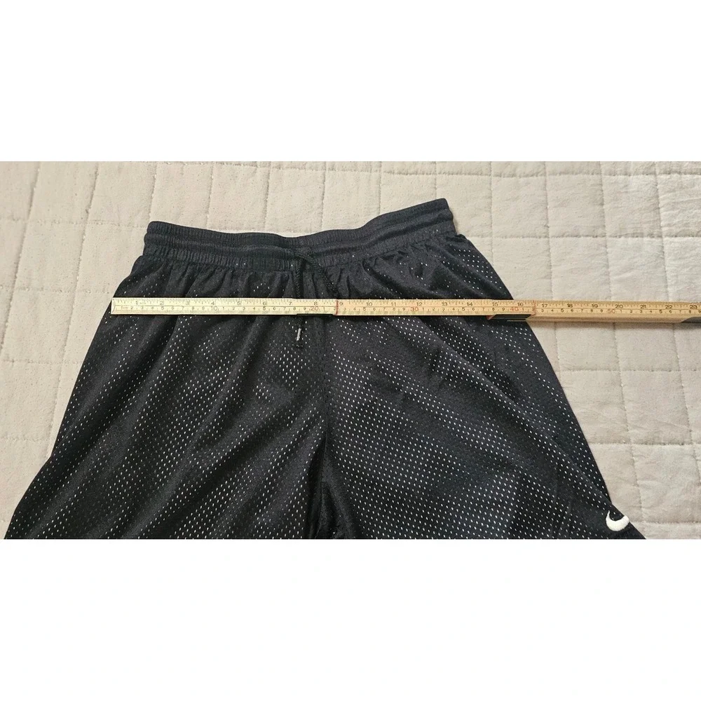 Nike Kids Reversible Mesh Athletic Basketball Shorts Black White Swoosh